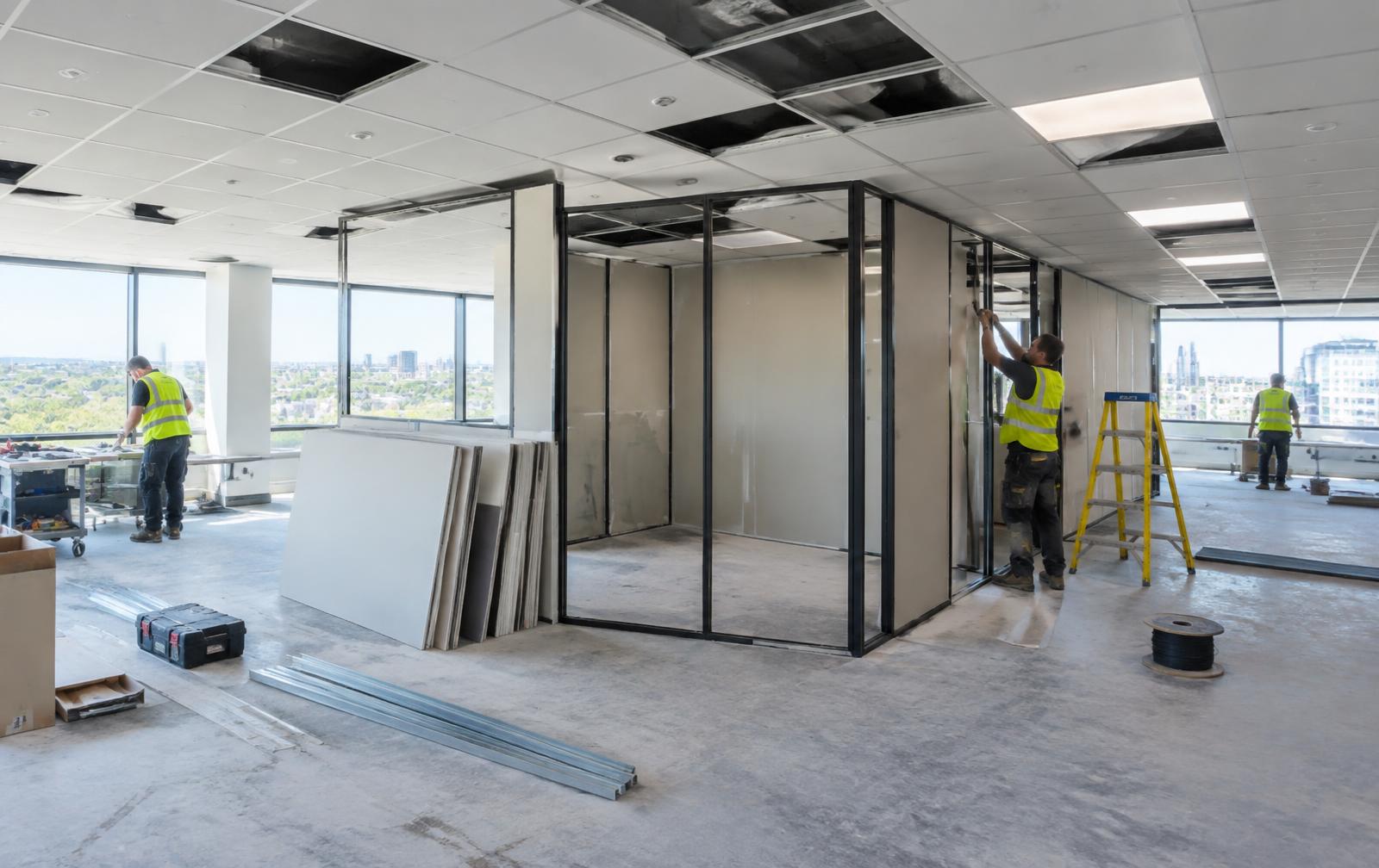 Commercial interior fit out in progress