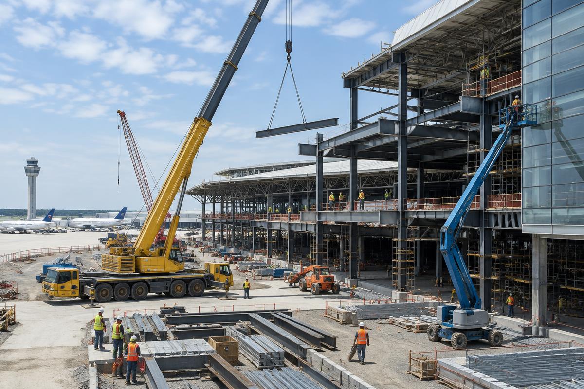 Major airport terminal construction project
